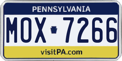 PA license plate MOX7266