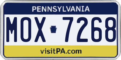 PA license plate MOX7268