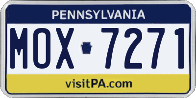 PA license plate MOX7271