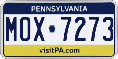 PA license plate MOX7273