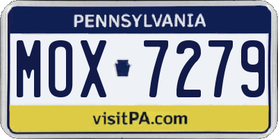 PA license plate MOX7279