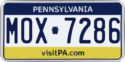 PA license plate MOX7286