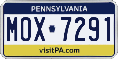 PA license plate MOX7291
