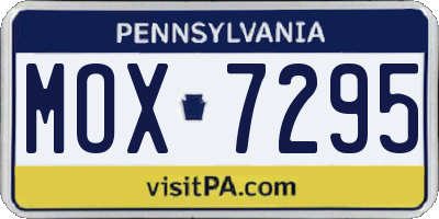 PA license plate MOX7295