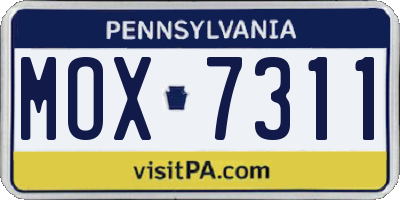 PA license plate MOX7311