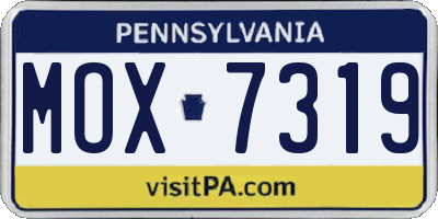 PA license plate MOX7319