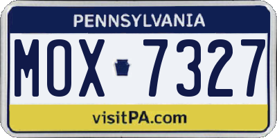 PA license plate MOX7327