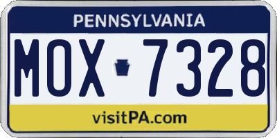 PA license plate MOX7328