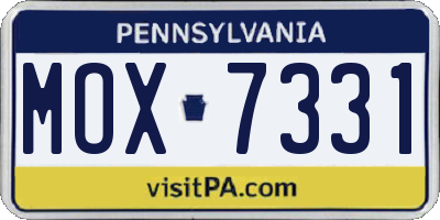 PA license plate MOX7331