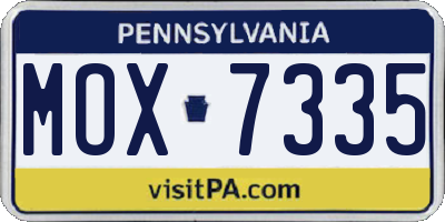 PA license plate MOX7335