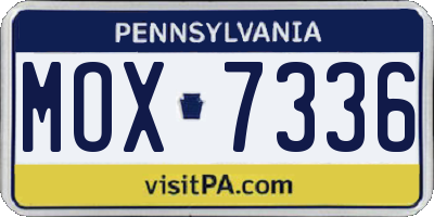 PA license plate MOX7336