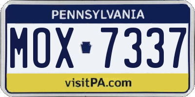 PA license plate MOX7337