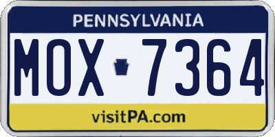 PA license plate MOX7364