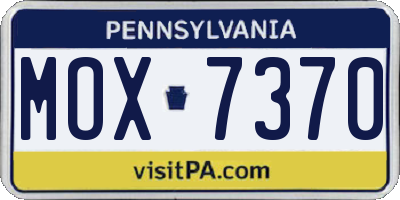 PA license plate MOX7370