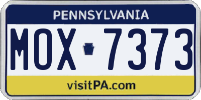 PA license plate MOX7373