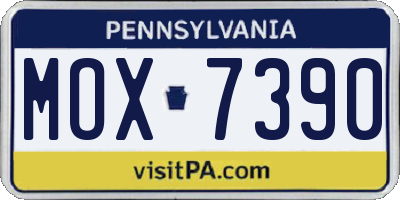 PA license plate MOX7390