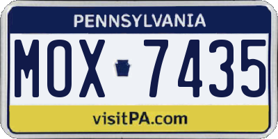 PA license plate MOX7435