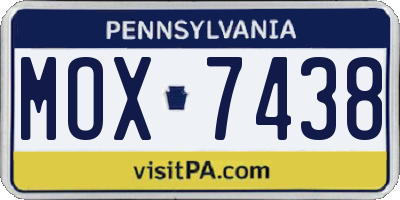 PA license plate MOX7438