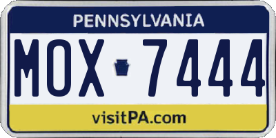 PA license plate MOX7444