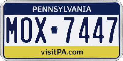 PA license plate MOX7447