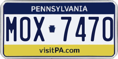PA license plate MOX7470