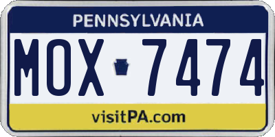 PA license plate MOX7474
