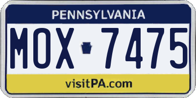 PA license plate MOX7475
