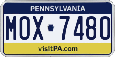 PA license plate MOX7480