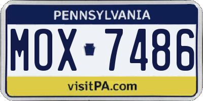 PA license plate MOX7486