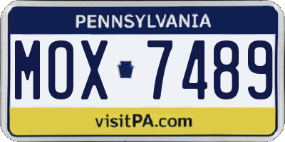 PA license plate MOX7489