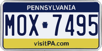PA license plate MOX7495