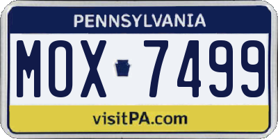 PA license plate MOX7499