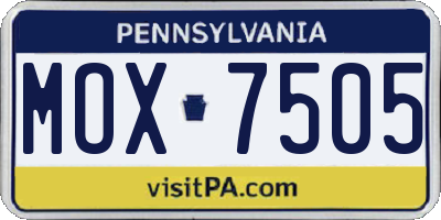 PA license plate MOX7505