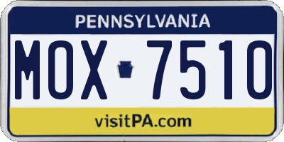 PA license plate MOX7510