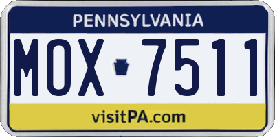 PA license plate MOX7511