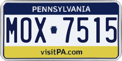 PA license plate MOX7515