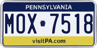 PA license plate MOX7518