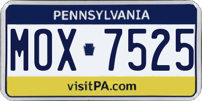 PA license plate MOX7525