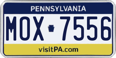 PA license plate MOX7556