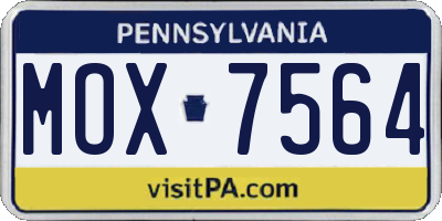 PA license plate MOX7564