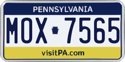 PA license plate MOX7565