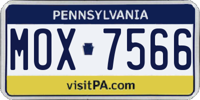 PA license plate MOX7566