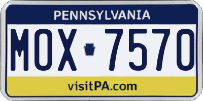 PA license plate MOX7570