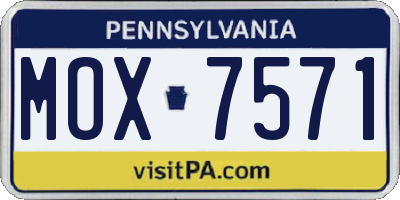PA license plate MOX7571