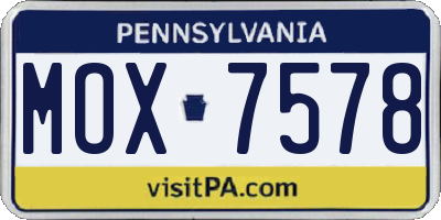 PA license plate MOX7578