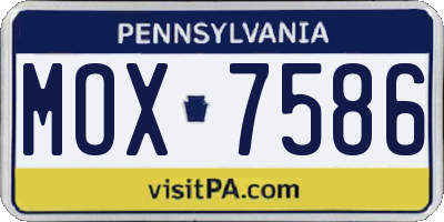 PA license plate MOX7586