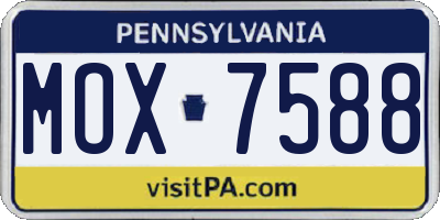PA license plate MOX7588