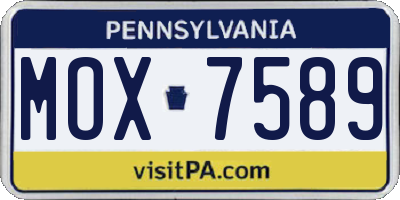 PA license plate MOX7589