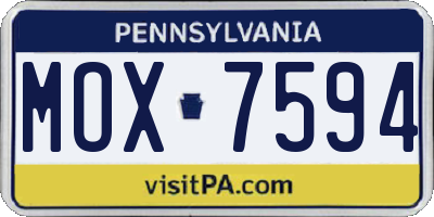 PA license plate MOX7594