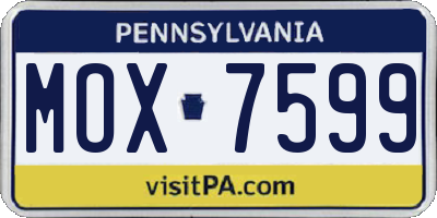 PA license plate MOX7599